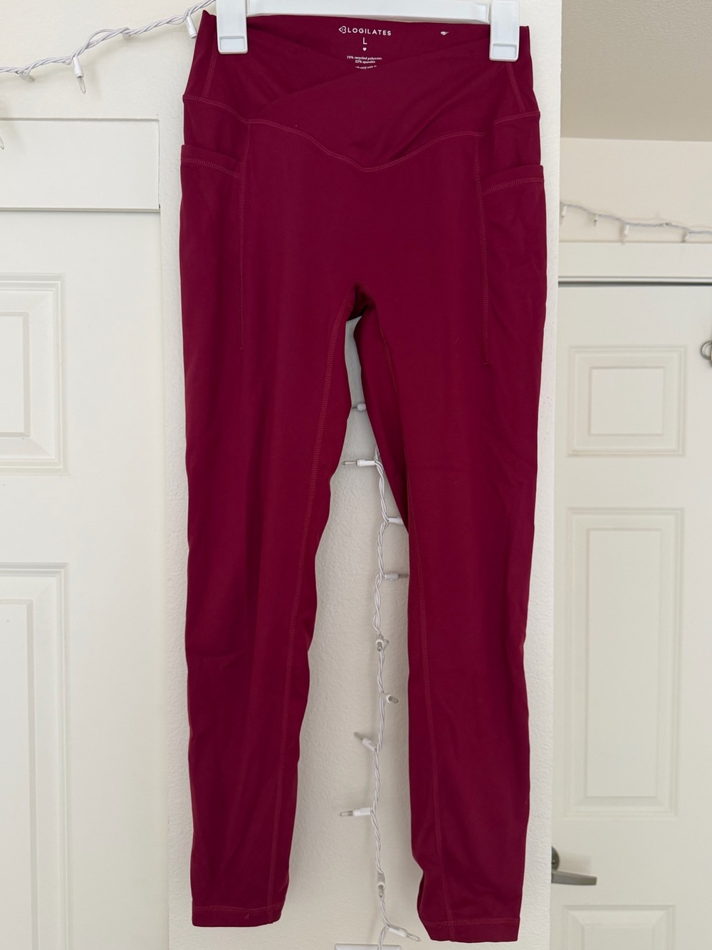 Blogilates Burgundy Crisscross High-Rise Leggings